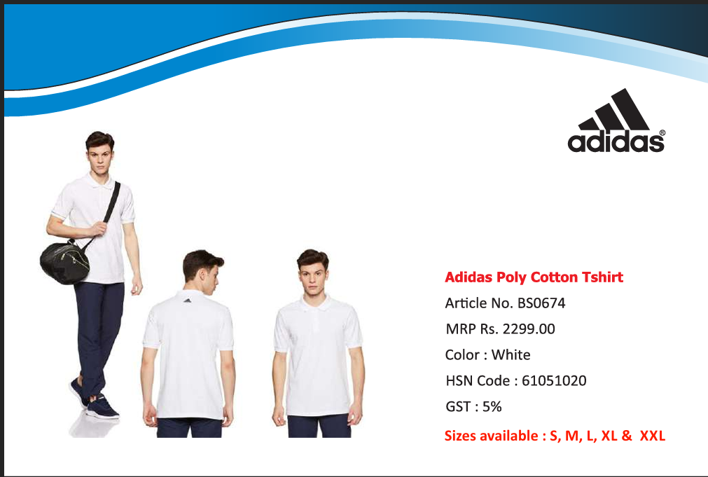 adidas Poly cotton T shirts