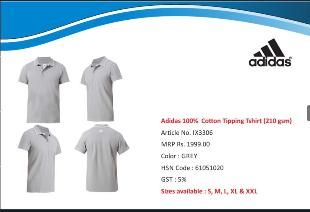 Adidas 100% cotton Tipping T shirts