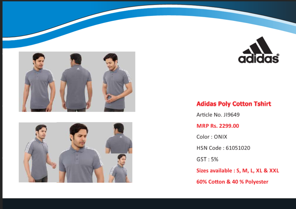 Adidas Men’s Poly Cotton Polo T-Shirt