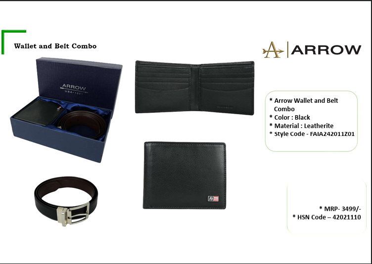Black Wallet & Belt Combo Gift Set