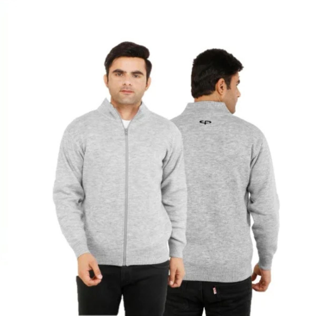 Color plus zipper cardigan