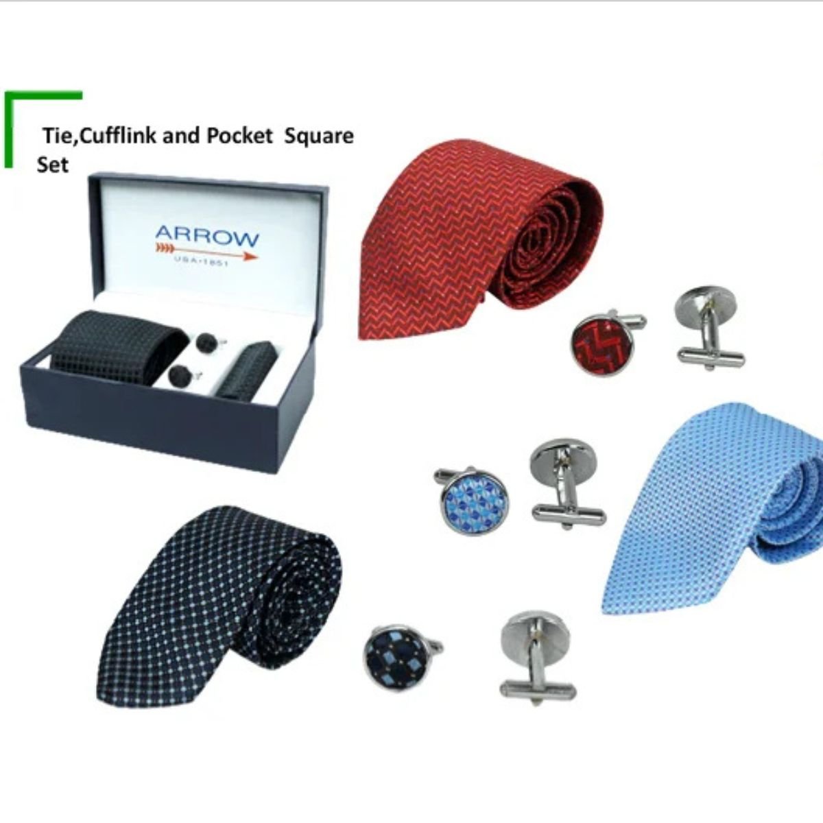 Cufflink & Pocket Square Gift Set