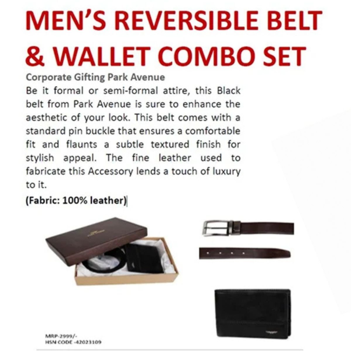 Men's Reversible Belt & wallet Combo set
