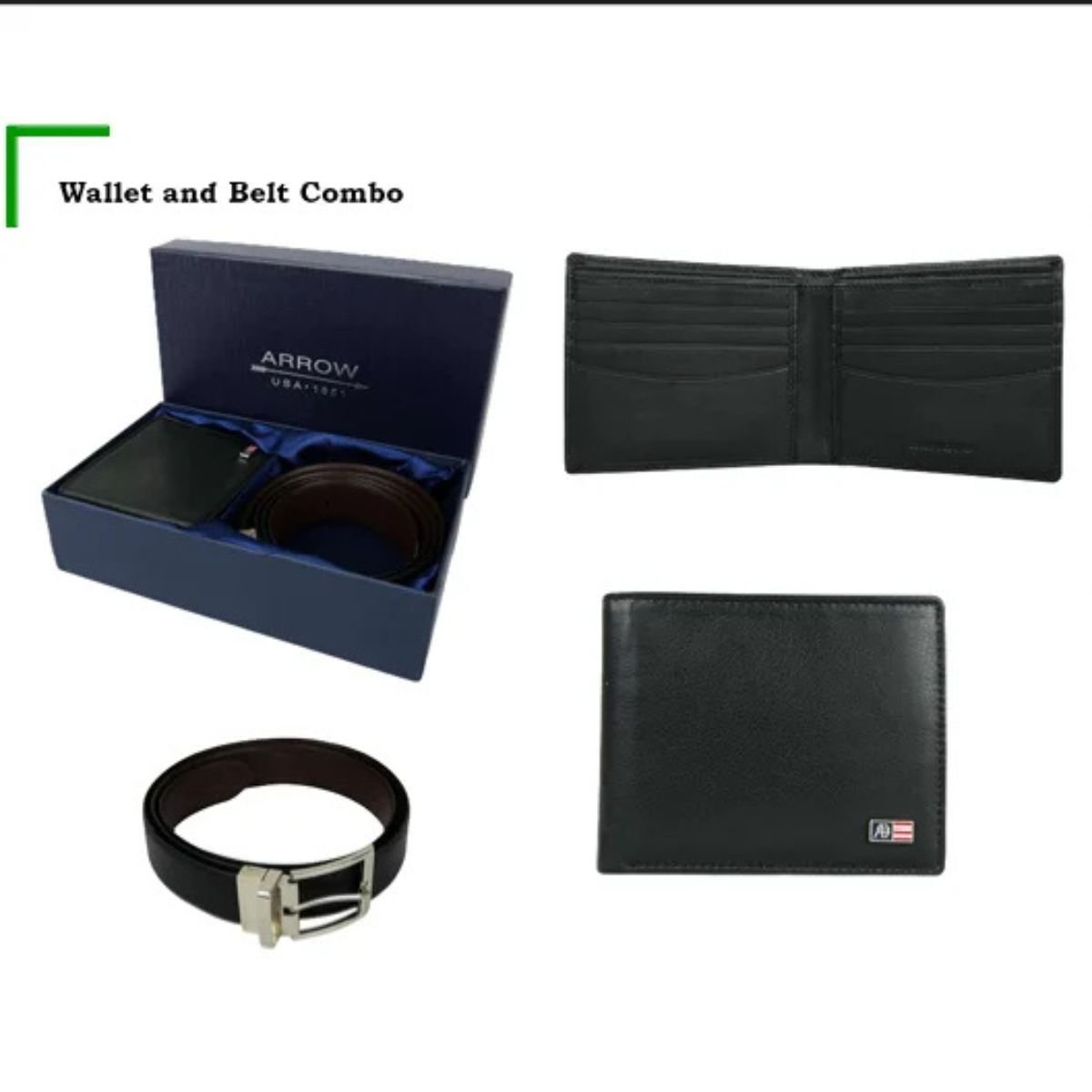 Black Wallet & Belt Combo Gift Set