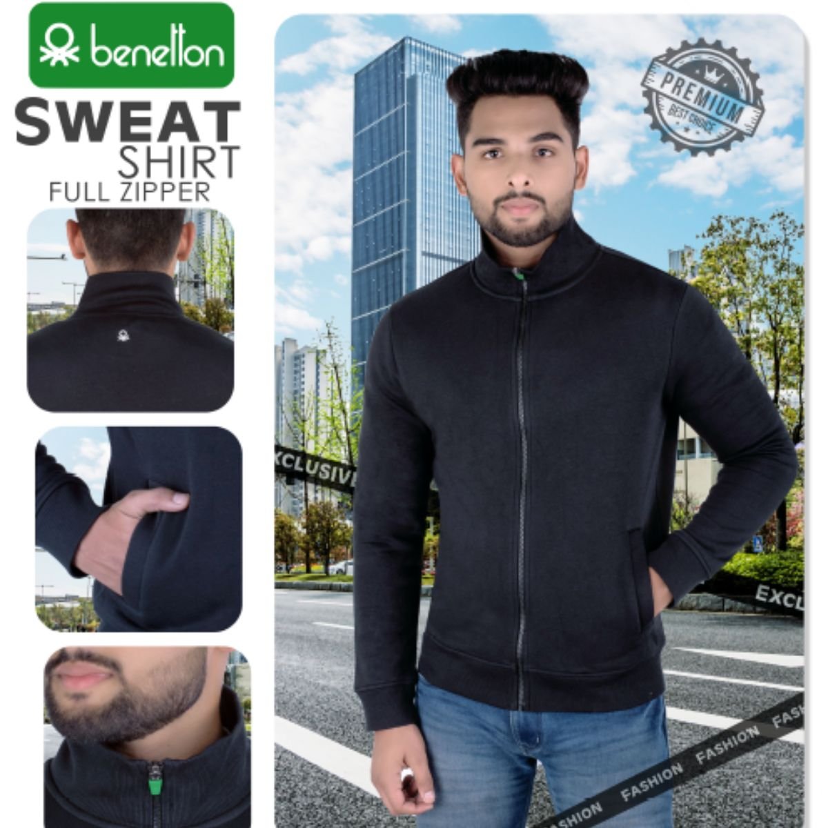 Benetton Full Zip Sweatshirt
