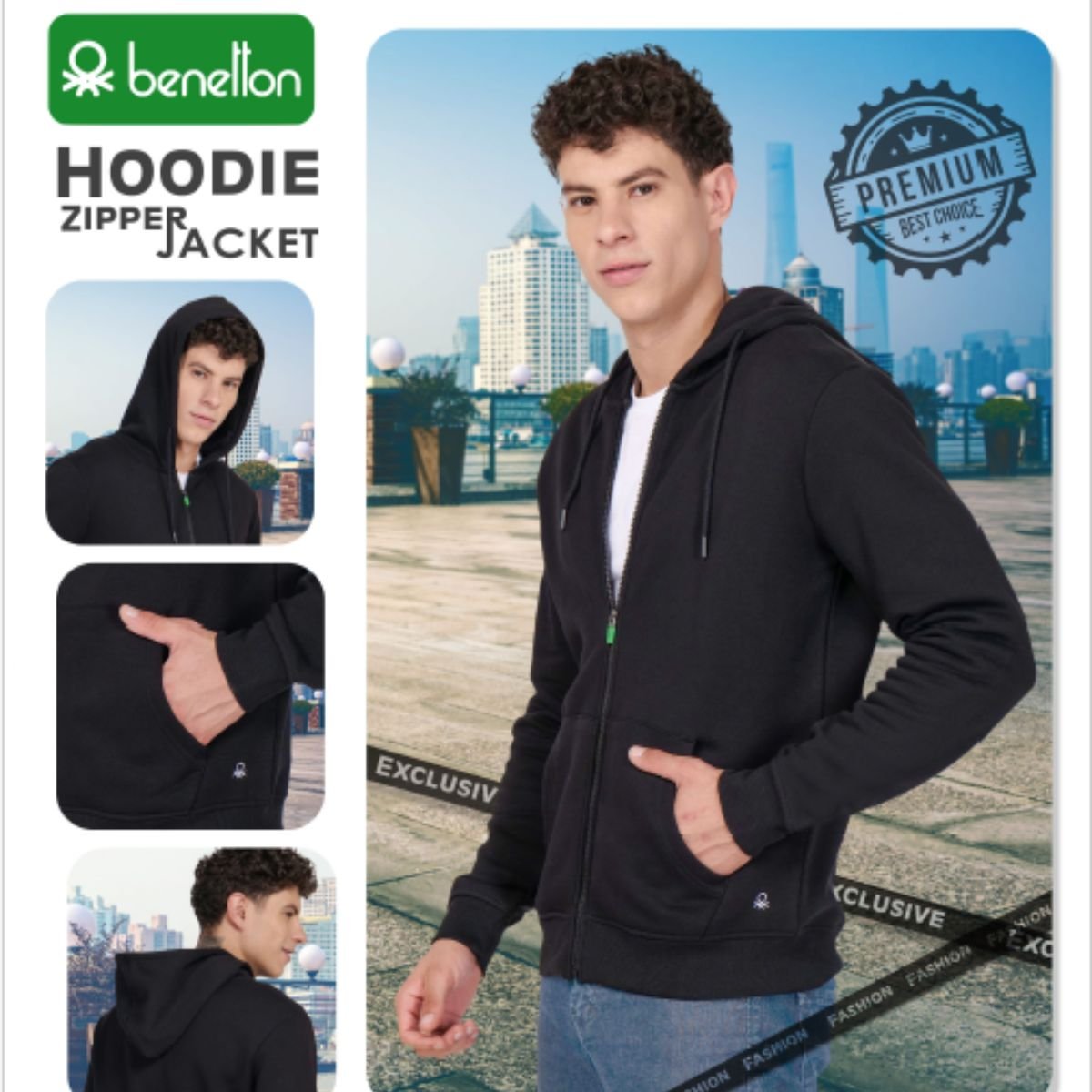 Benetton Hoodie Zipper Jacket