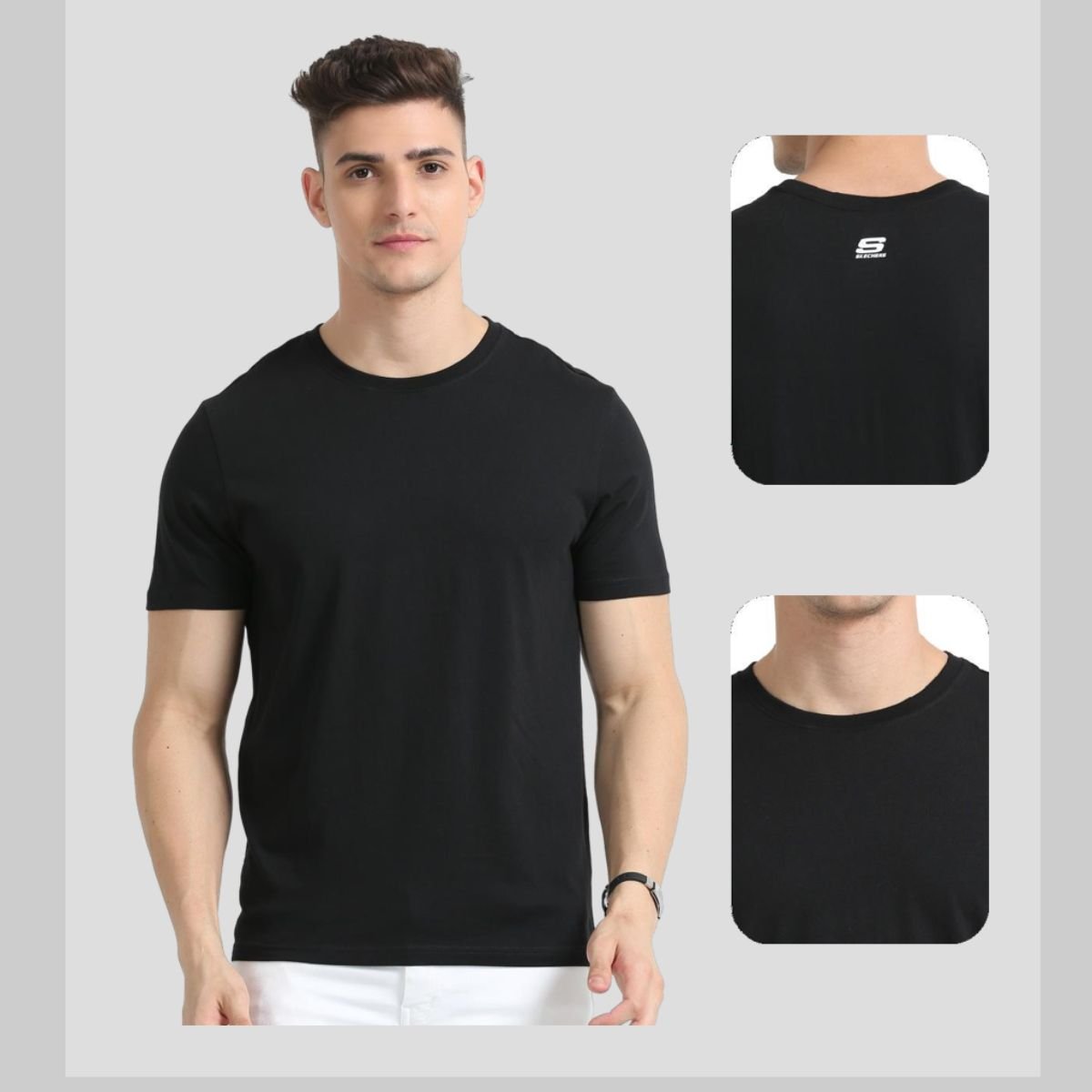 Skechers Men's Solid Comfort Fit Crew Neck T-Shirt Collection