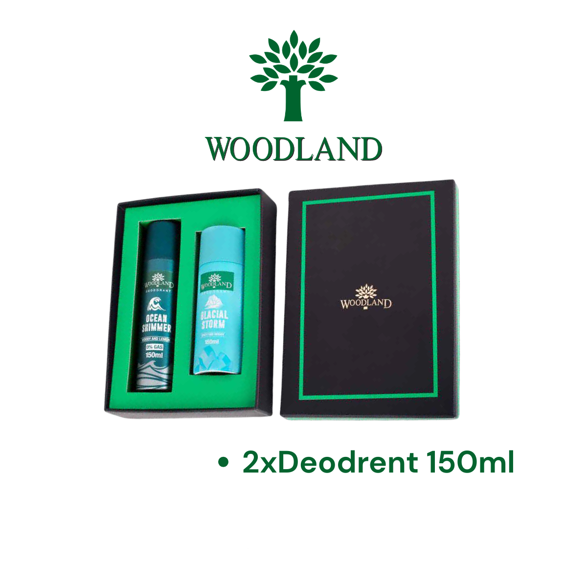 Woodland Fresh Deodorant Duo Set – 2x Deodorant Body Sprays (150 ml Each)