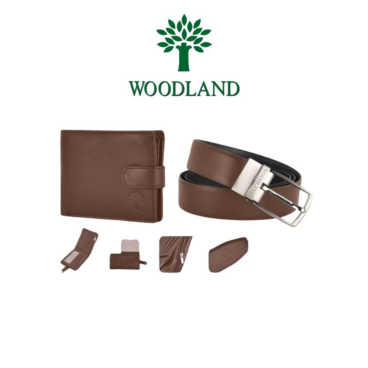 Woodland Executive Edition – Men’s Premium Leather Wallet & Belt Gift Set