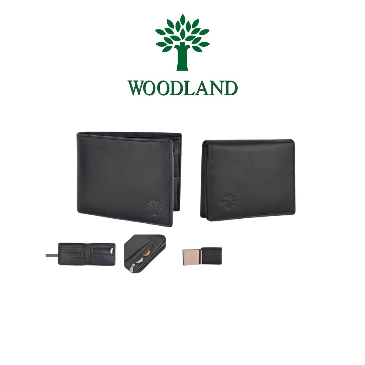 Woodland Gentleman’s Essentials – Men’s Leather Wallet & Card Holder Combo Set