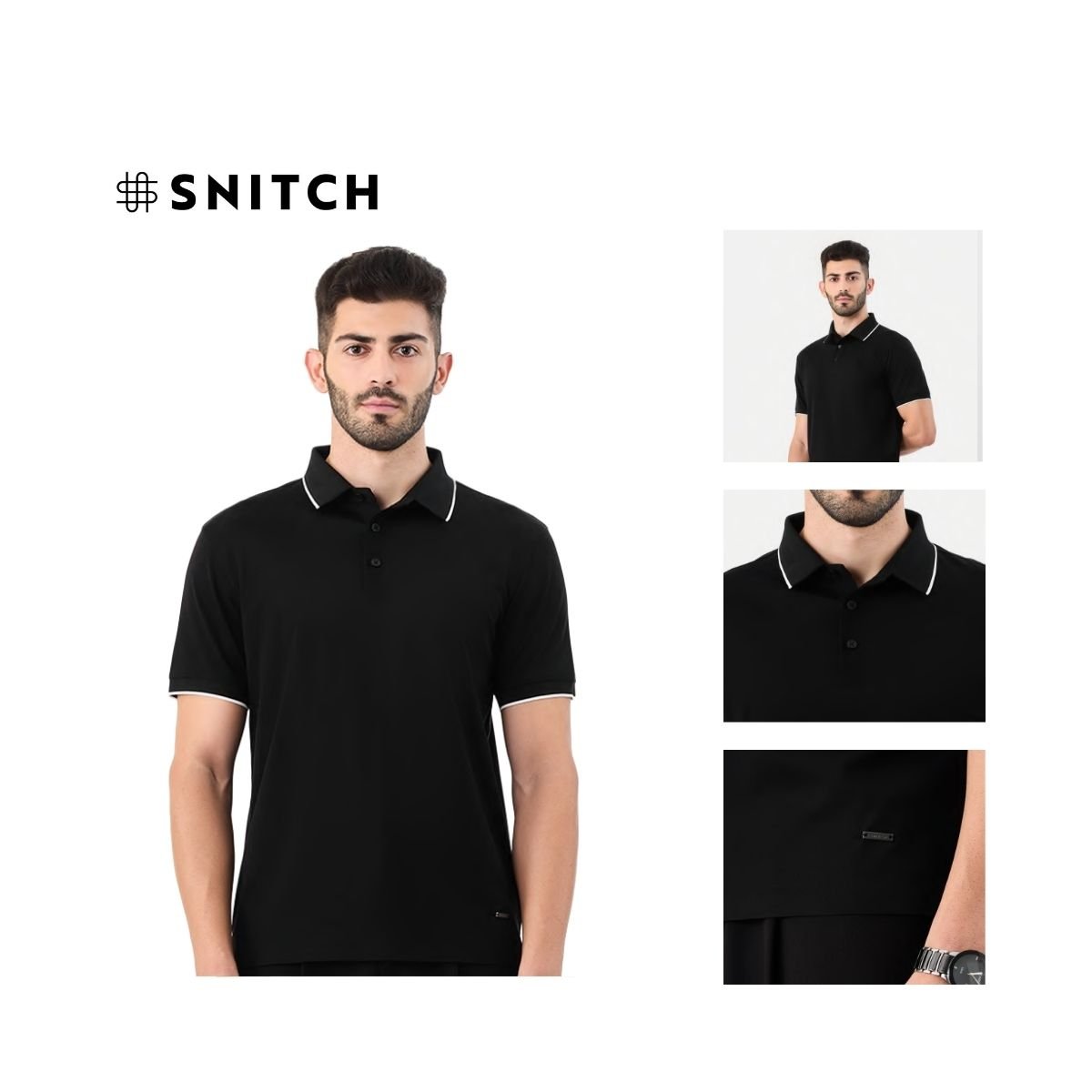 Snitch Design Tipping Polo T-Shirt