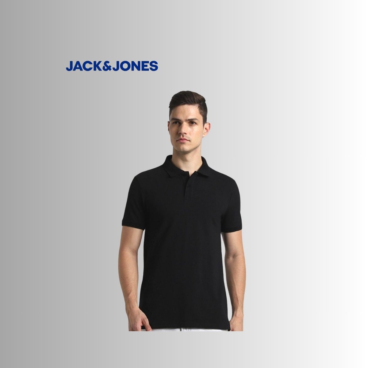 Jack & Jones Men's Jacquard Cotton Pique Polo Shirt