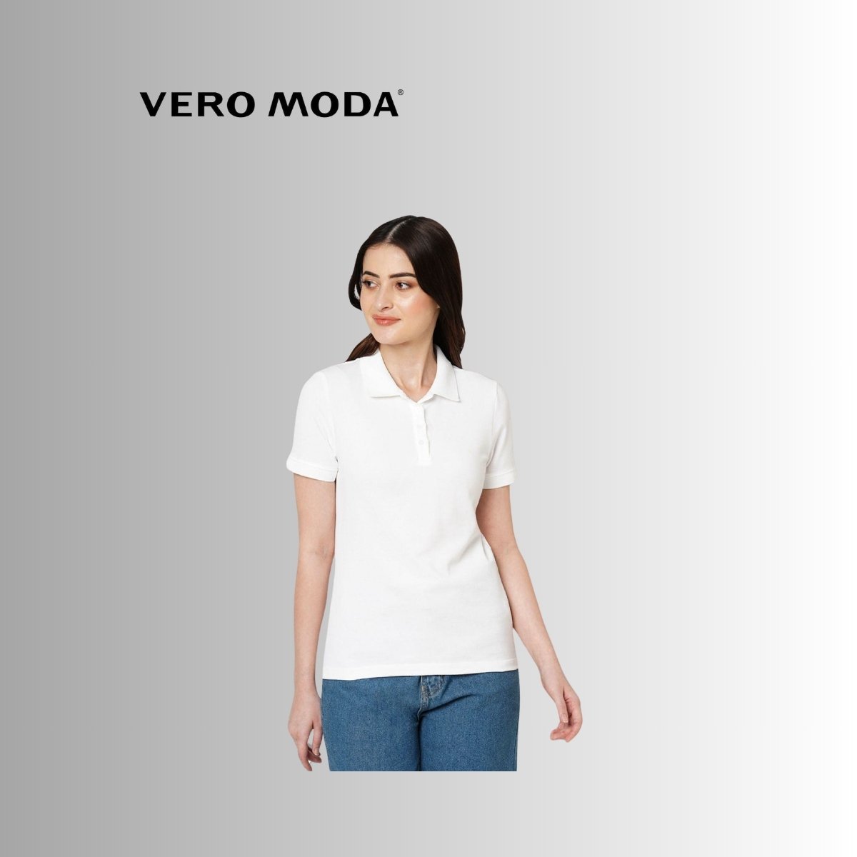 Vero Moda Women's Jacquard Polo T-Shirt