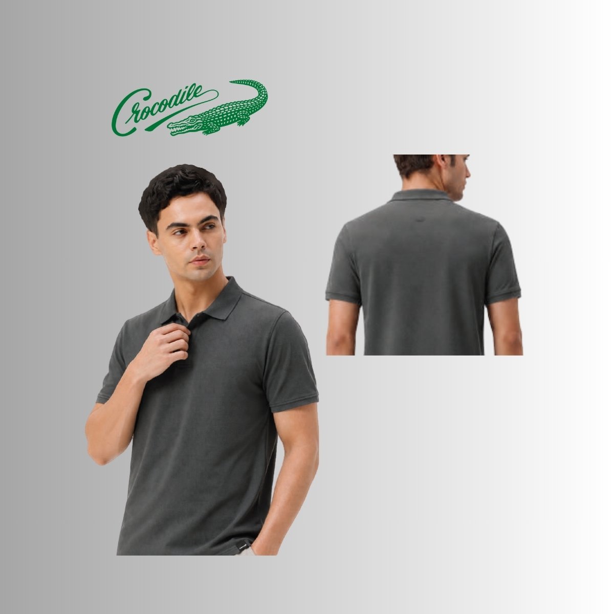 Crocodile POLO 905 Men's Cross Twill Jacquard Polo T-Shirt