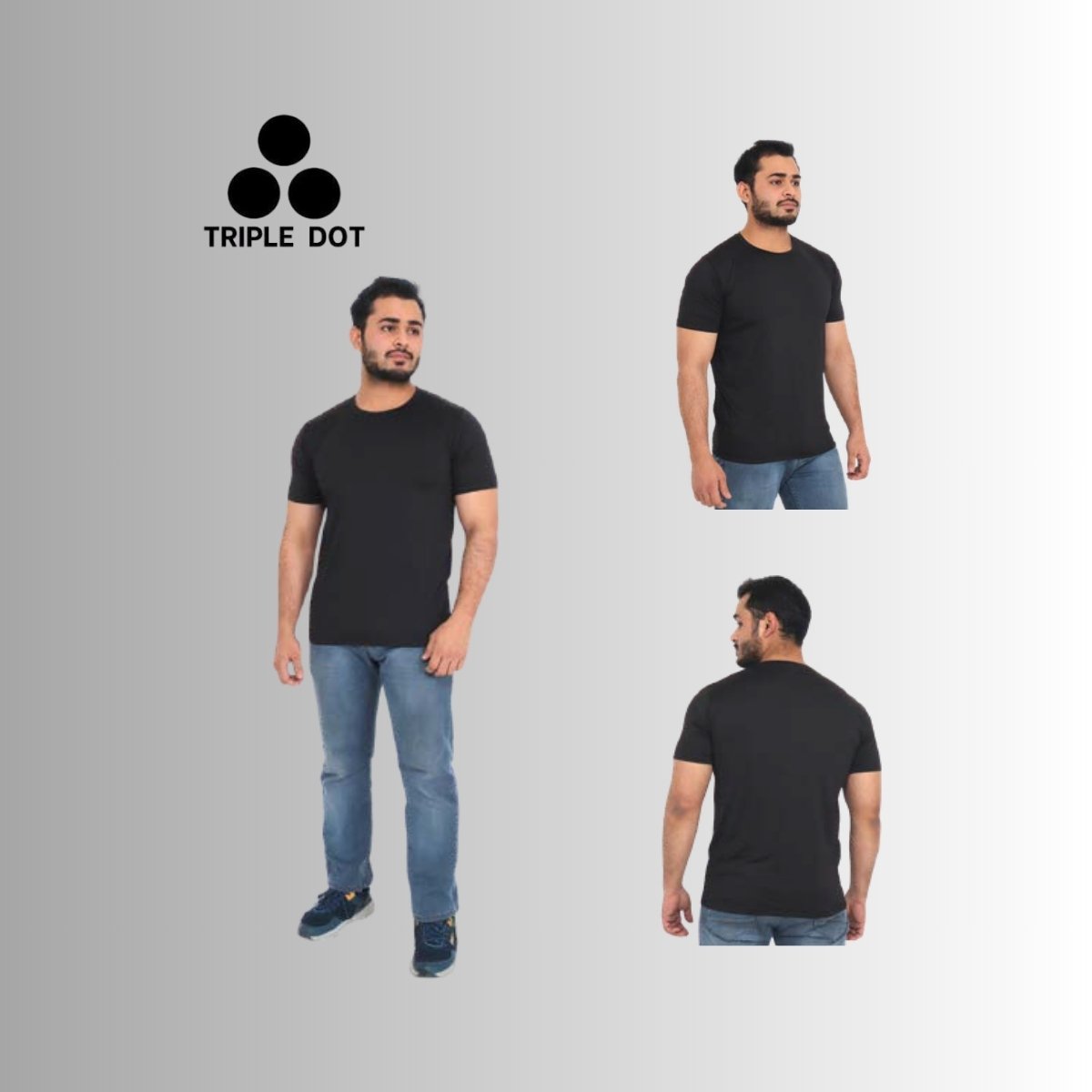 Triple Dot Men's Performance Round Neck Gym T-Shirt