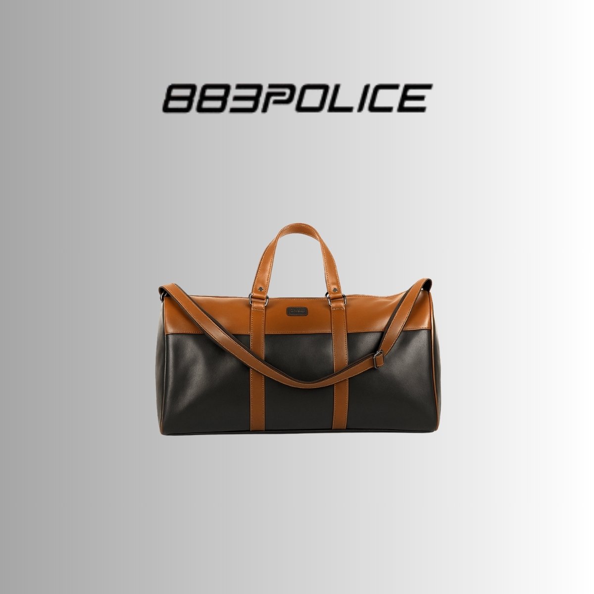 883 Police 30L Men's Travel Duffle Bag in Black & Brown