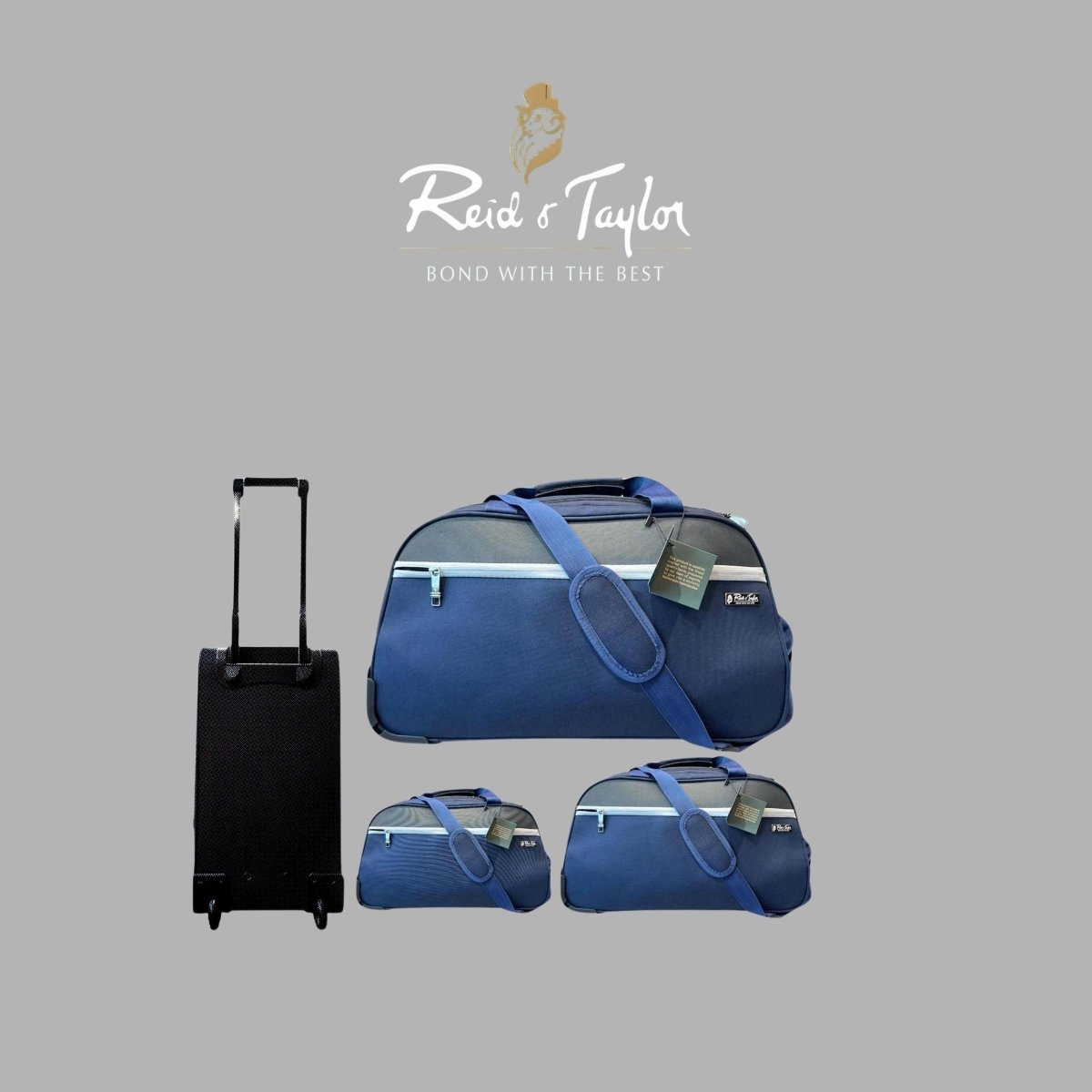 Reid & Taylor Goldcrest 3-Piece Trolley Duffle Bag Set