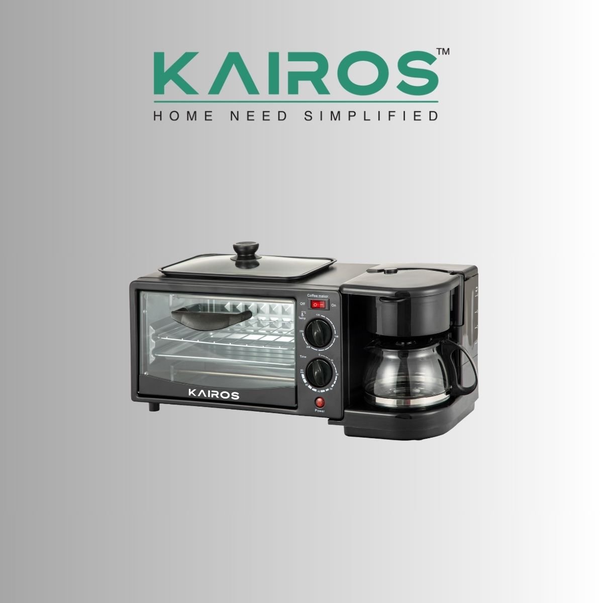 Kairos Morning Mate 3-in-1 Multifunctional Breakfast Maker (2800W)