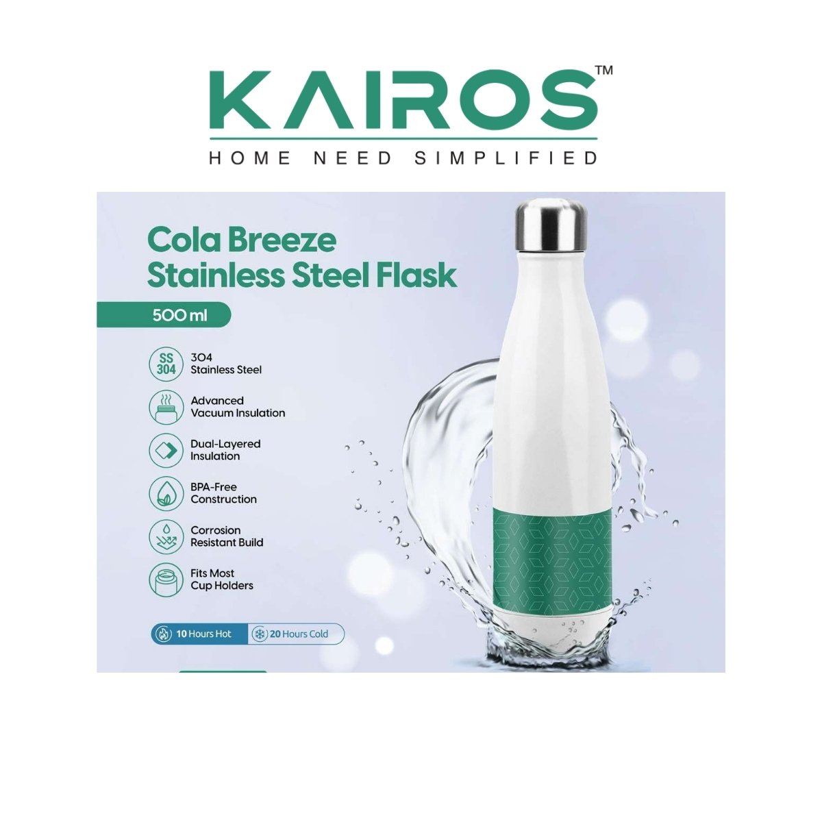 Kairos Cola Breeze Stainless Steel Flask 500ml