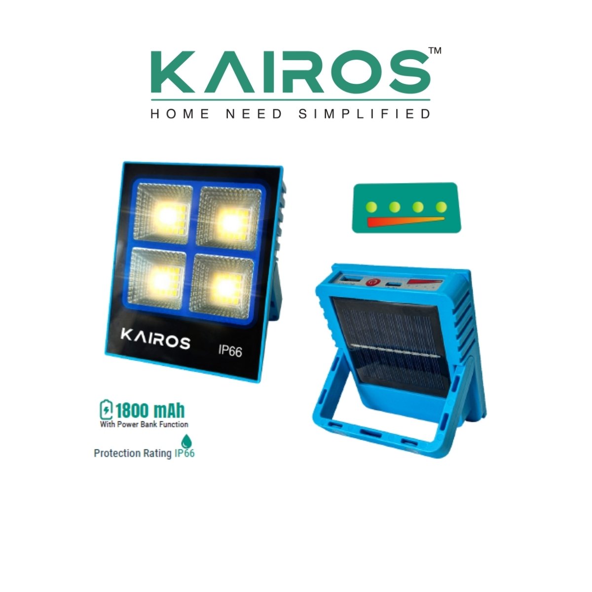 Kairos Solar Glow Mini Rechargeable LED Solar Light with Power Bank Function