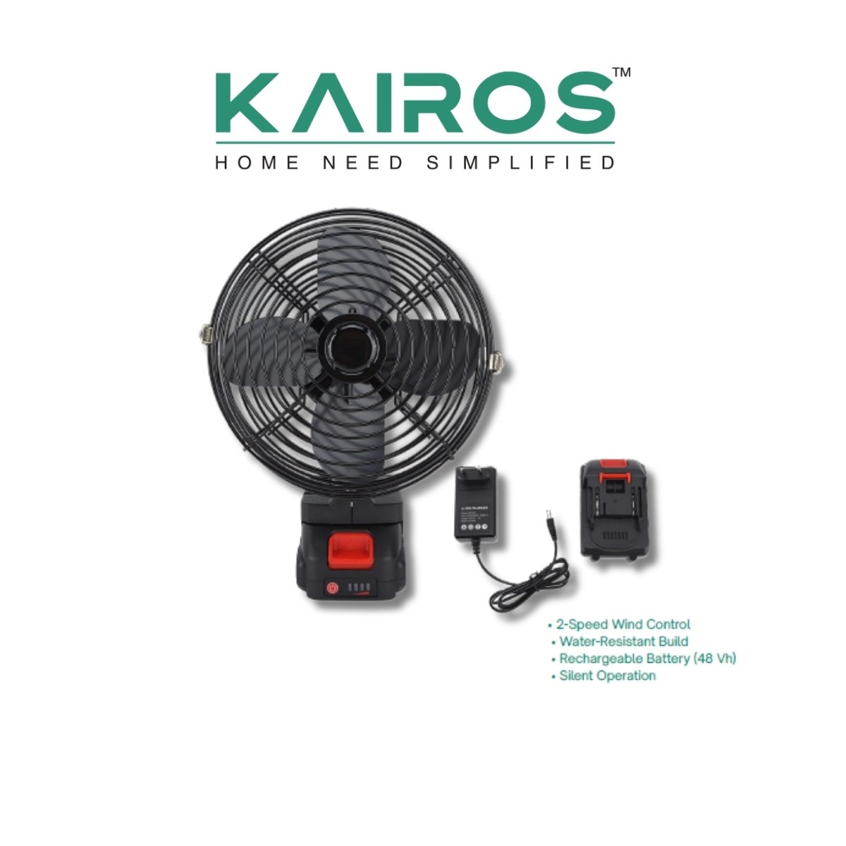 Kairos Air Mate Battery-Operated Portable Desk & Outdoor Fan