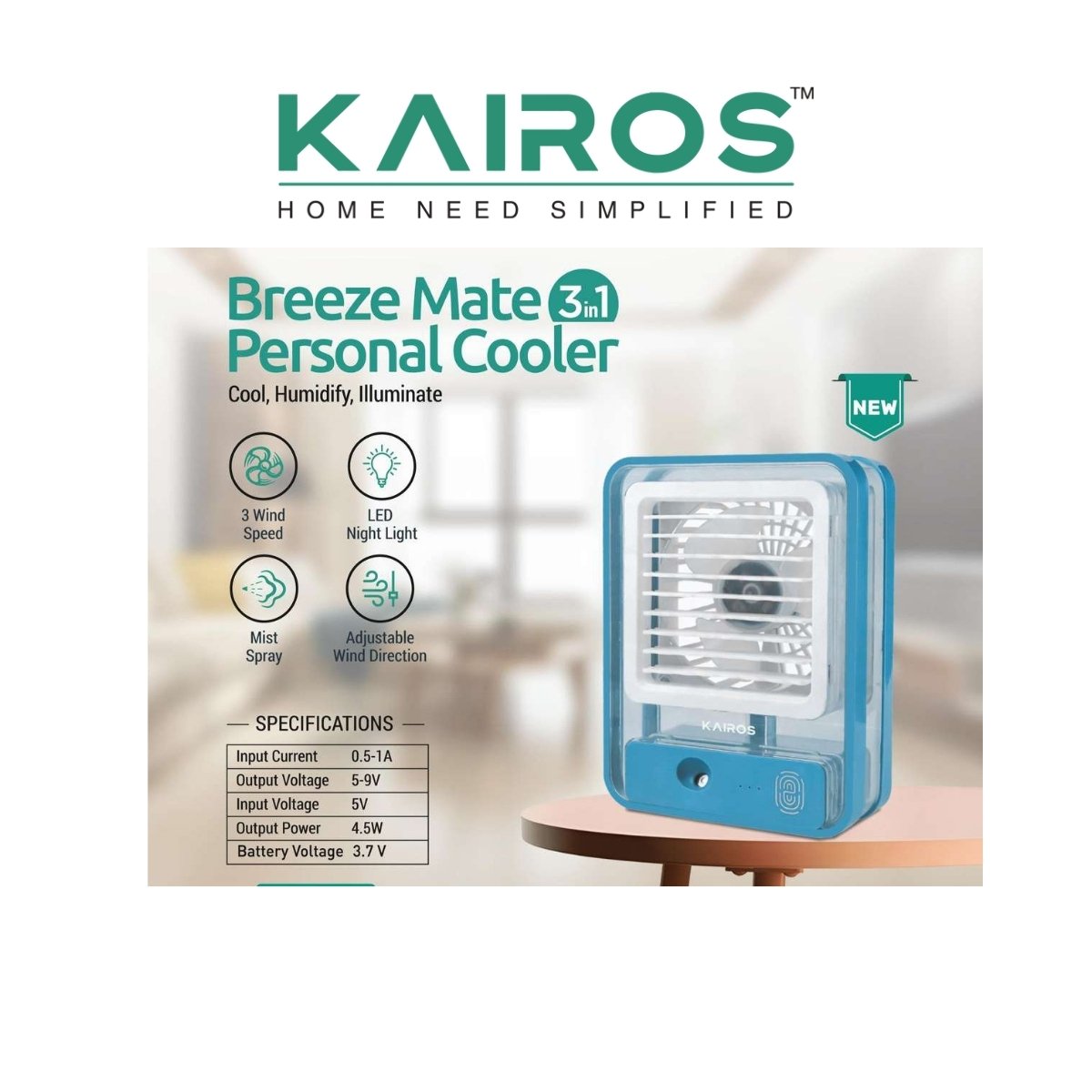 Kairos Breeze Mate 3-in-1 Personal Cooler