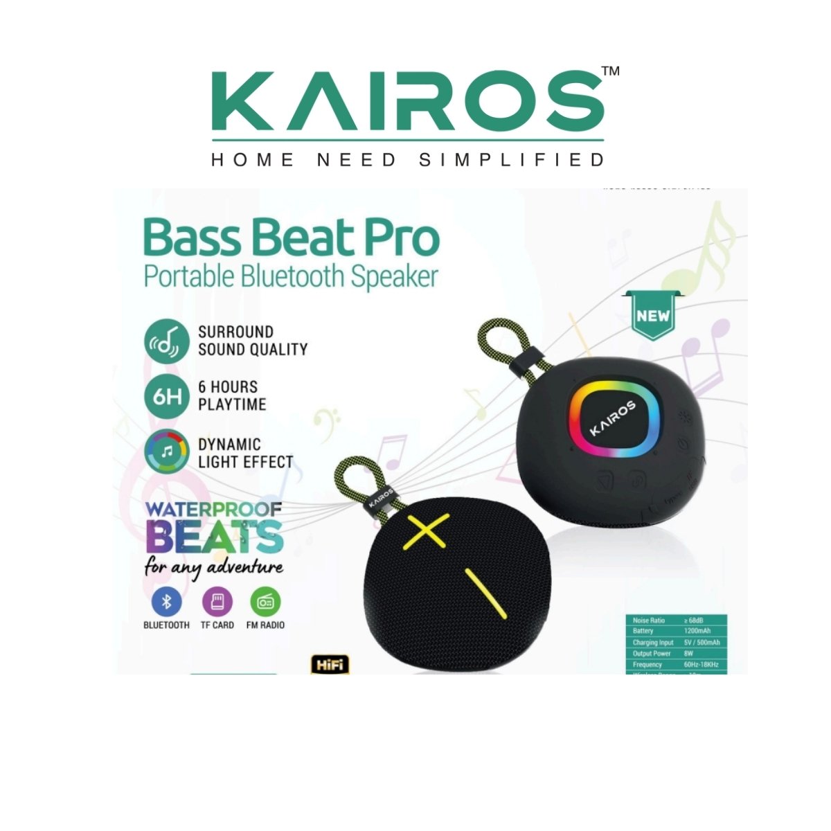 Kairos Bass Beat Pro Portable Bluetooth Speaker