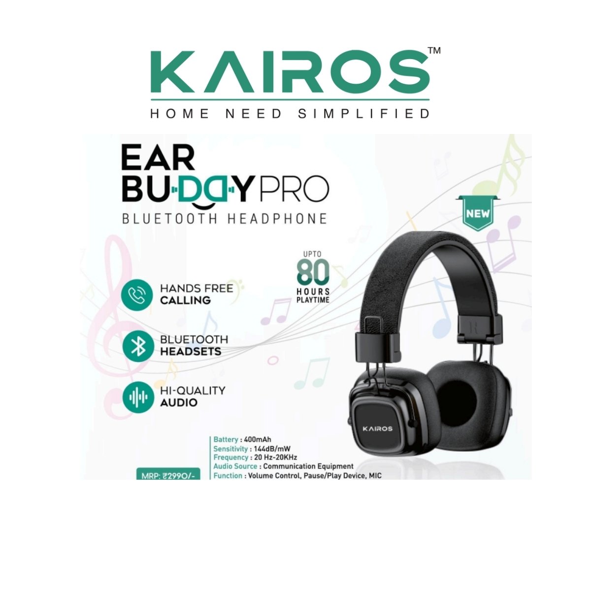 Kairos Earbuddy Pro Wireless Bluetooth Headphone