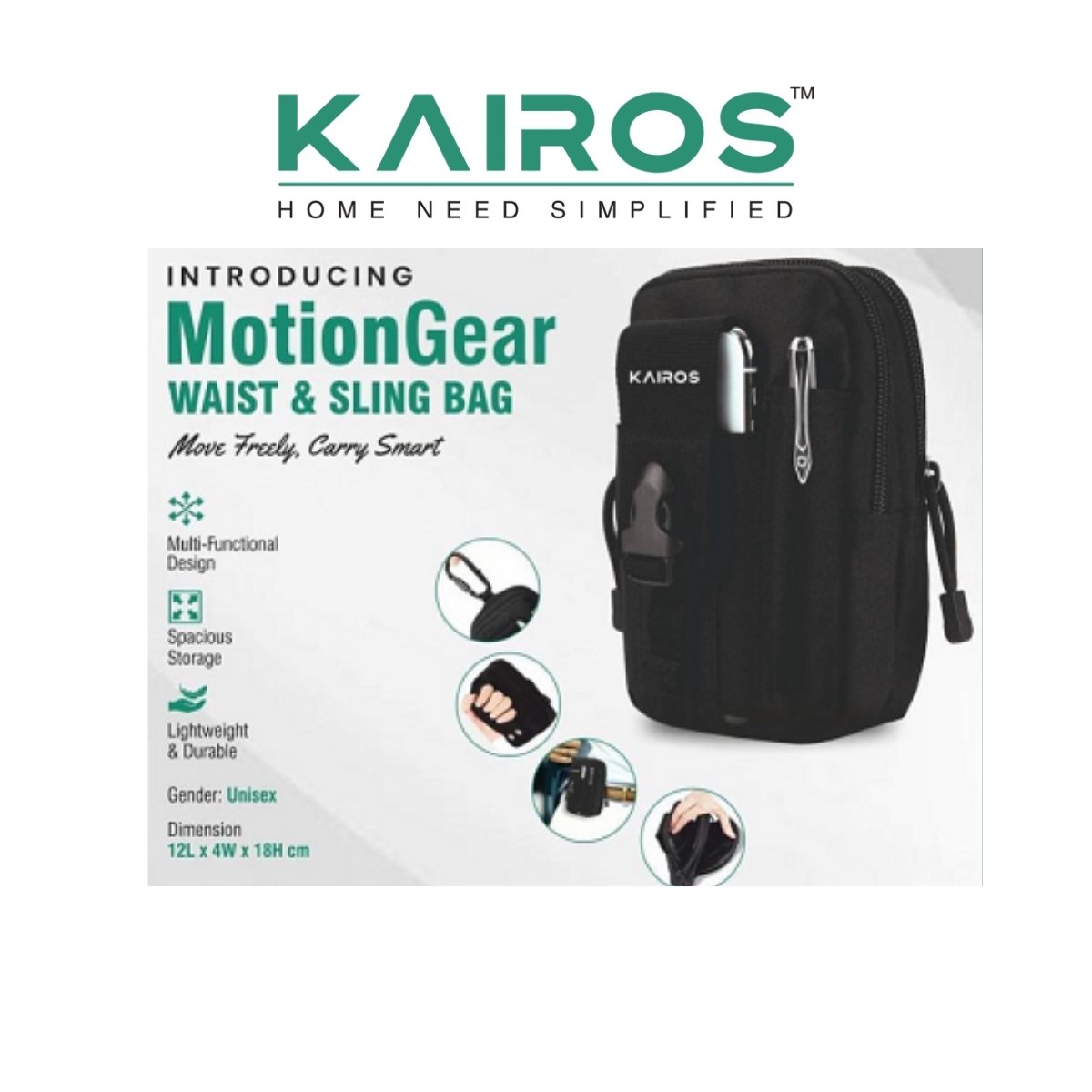 Kairos MotionGear Waist and Sling Bag