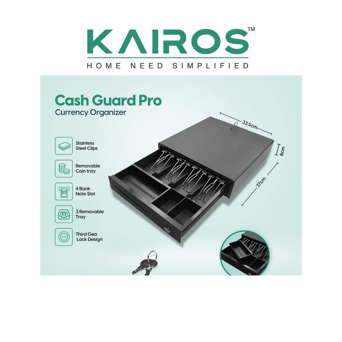 Kairos Cash Guard Pro Currency Organizer