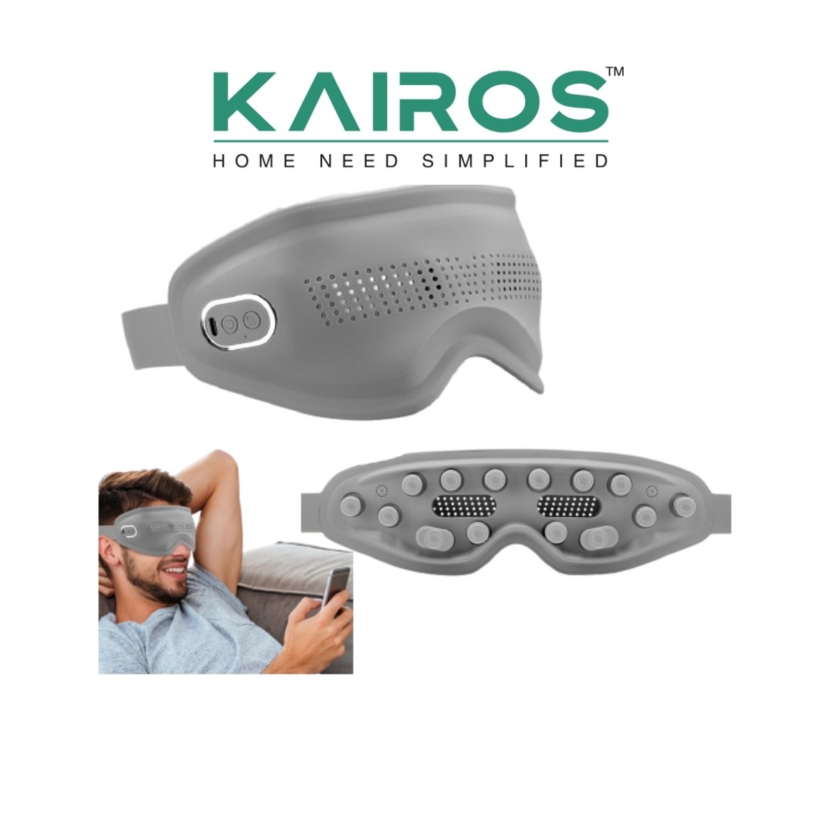 Kairos Eye Spa Pro Silicone Heated Eye Massager with Bluetooth