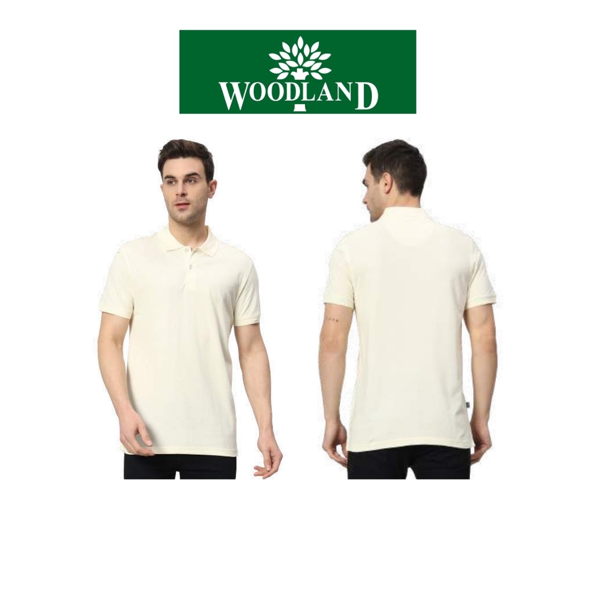 Woodland Men's 100% Cotton Solid Polo T-Shirt with Wetwick Technology