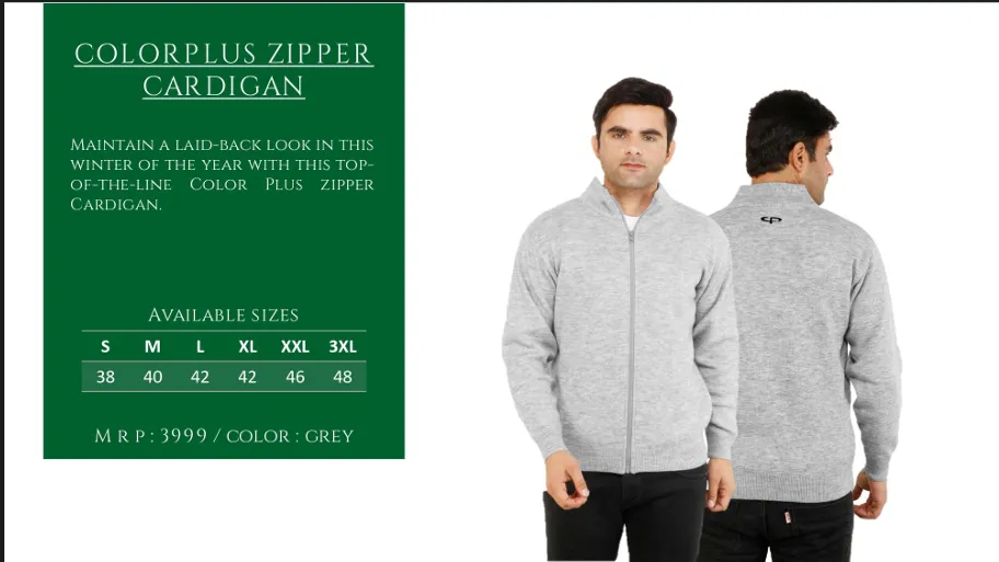 Color plus zipper cardigan
