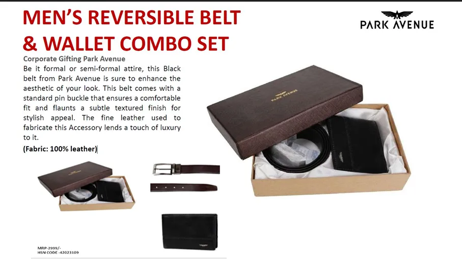 Men's Reversible Belt & wallet Combo set