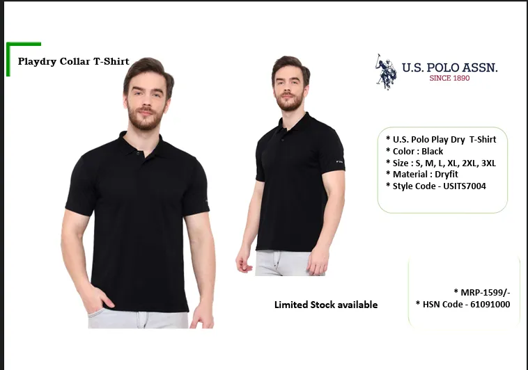 Black Play Dry Polo T-Shirt