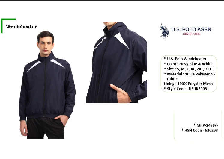 Navy Blue Windcheater Jacket