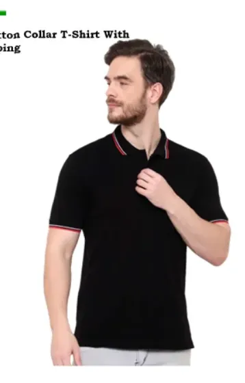 Cotton Polo T-Shirt with Tipping