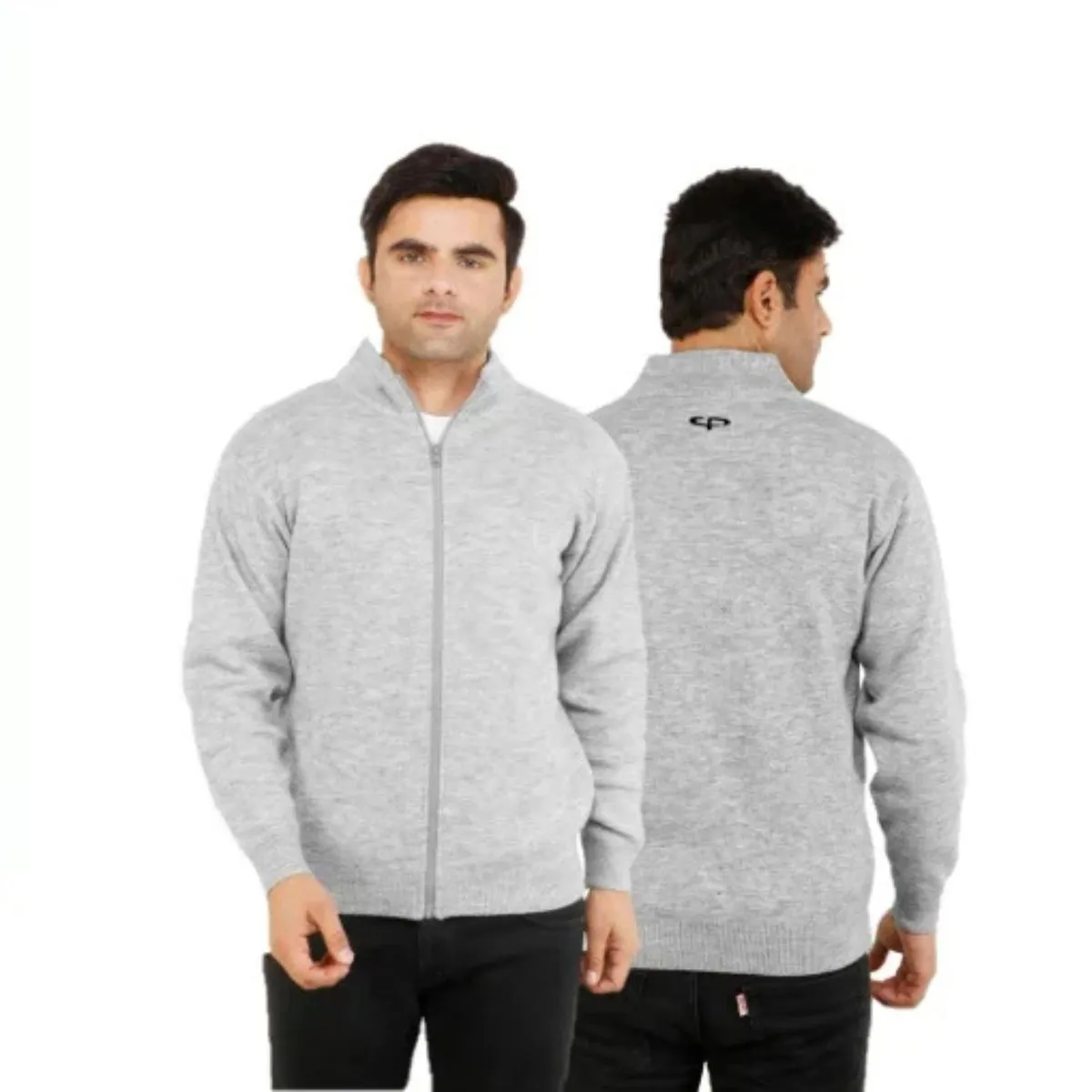 Color plus zipper cardigan