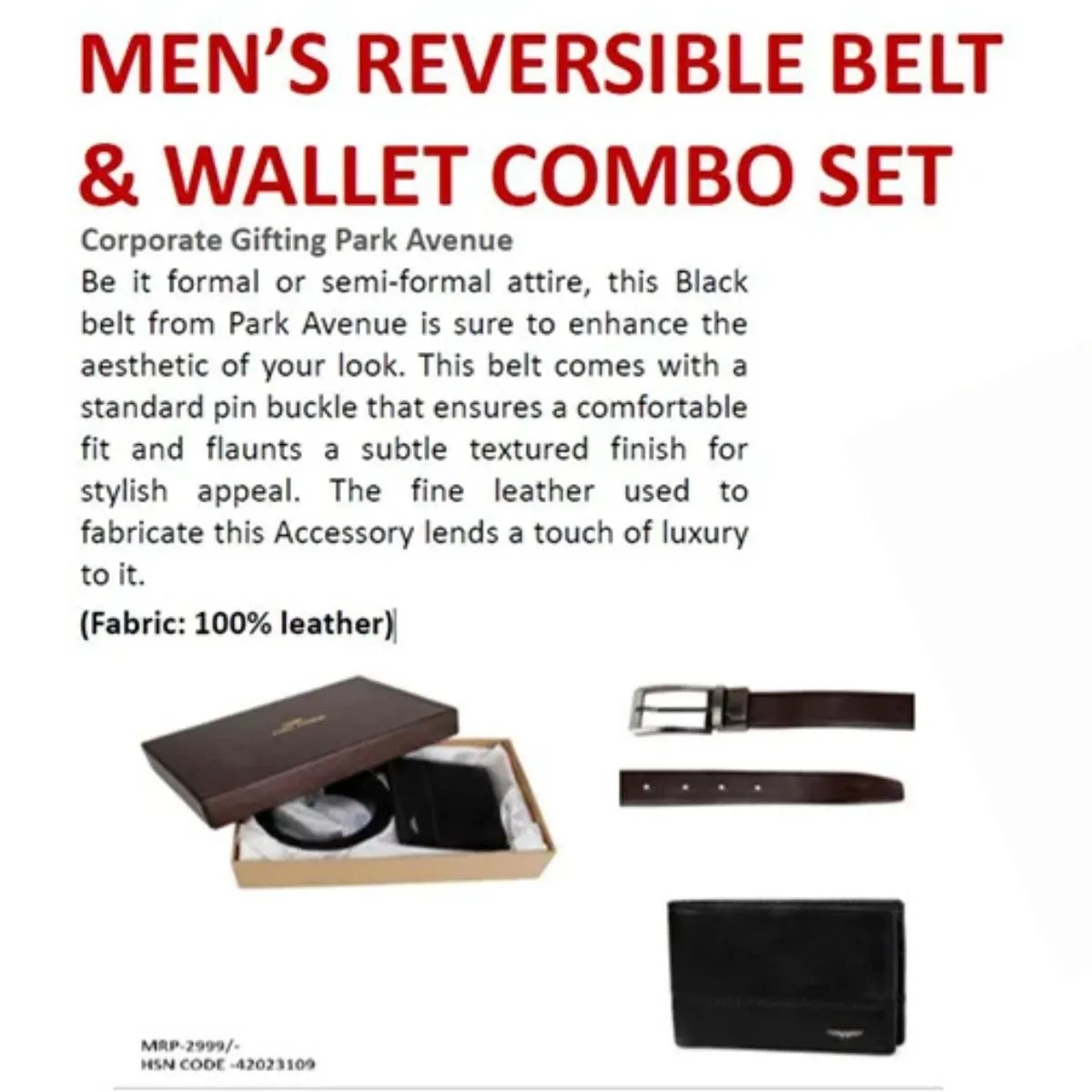 Men's Reversible Belt & wallet Combo set
