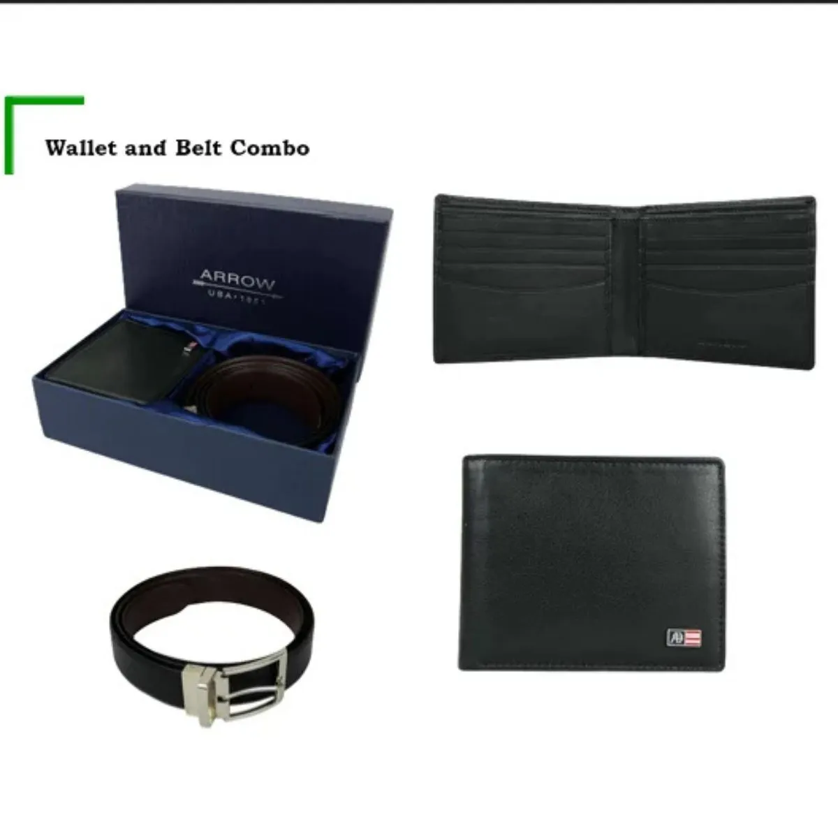 Black Wallet & Belt Combo Gift Set