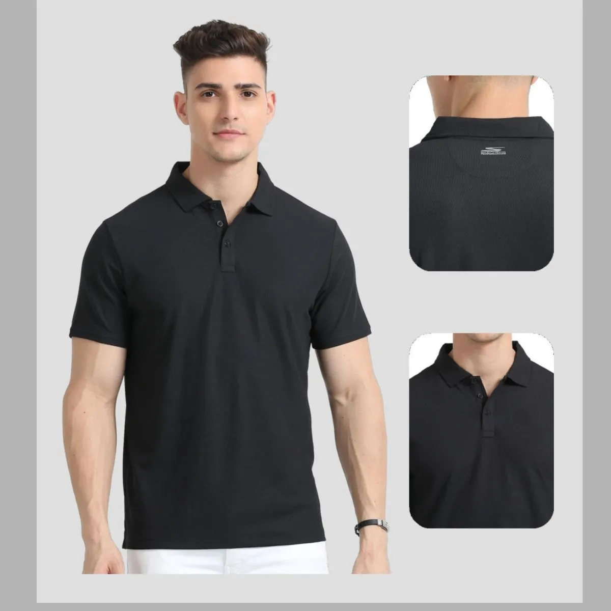 Skechers Men's Solid Performance Regular Fit Polo T-Shirt