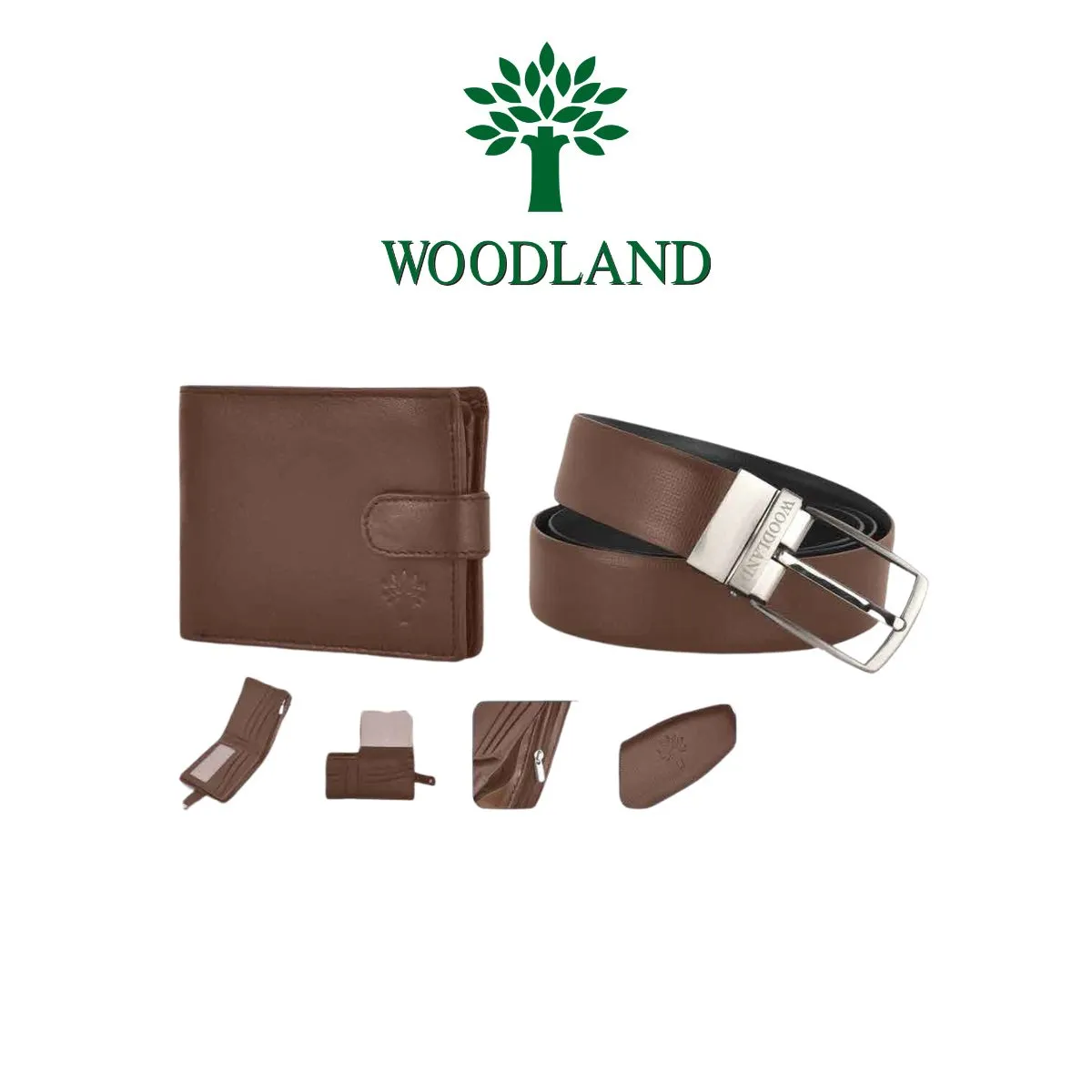 Woodland Executive Edition – Men’s Premium Leather Wallet & Belt Gift Set