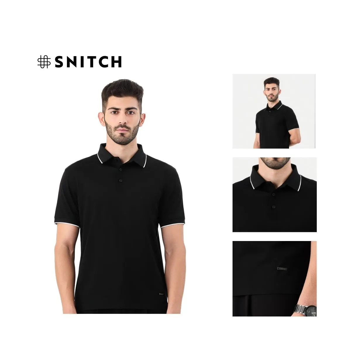 Snitch Design Tipping Polo T-Shirt