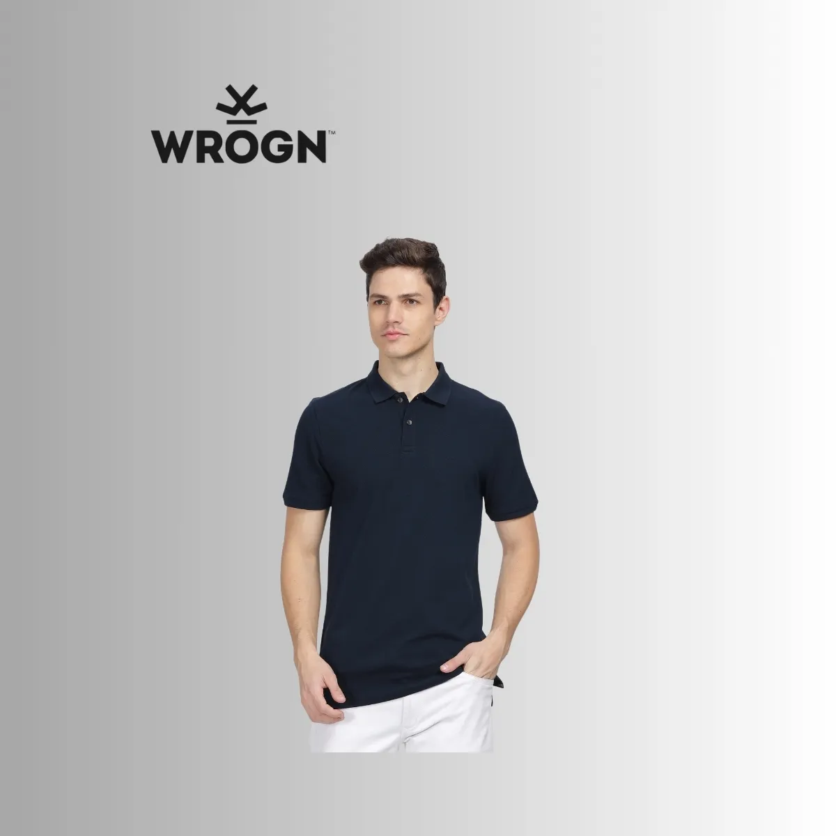 WROGN Men's Solid Pique Cotton Polo T-Shirt