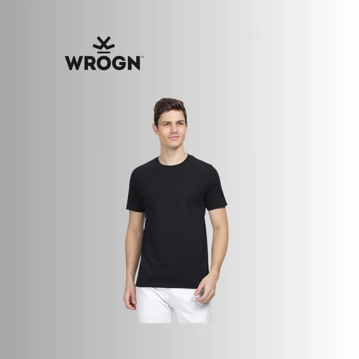 WROGN Men's Casual Round Neck Cotton T-Shirt