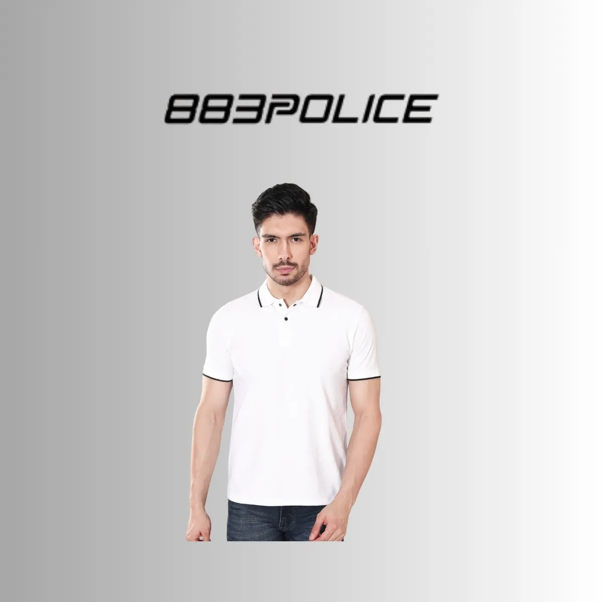 883 Police Men's Stretch Cotton Polo T-Shirt