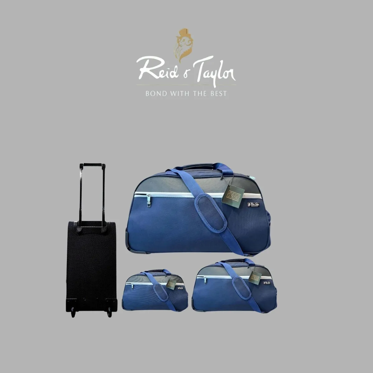 Reid & Taylor Goldcrest 3-Piece Trolley Duffle Bag Set