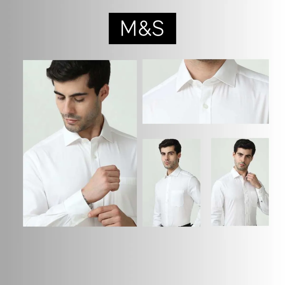 M&S Men's Rich Cotton Regular Fit Formal Shirt