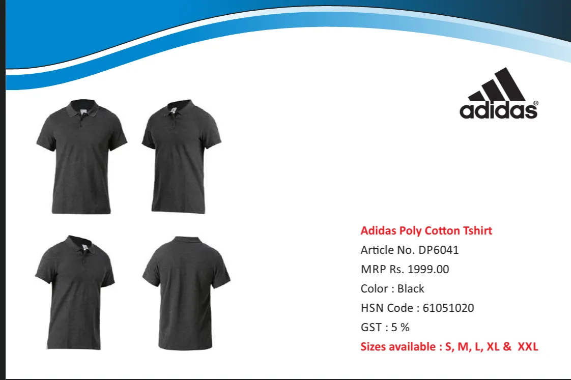 adidas Poly cotton T shirts