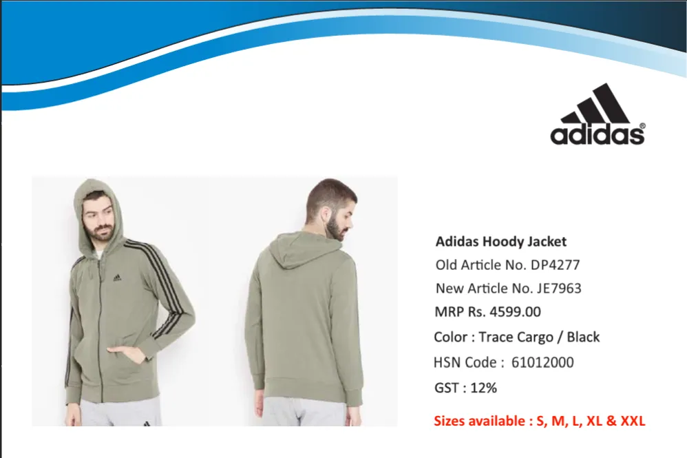 Adidas Men’s Black & White Hoody Jacket